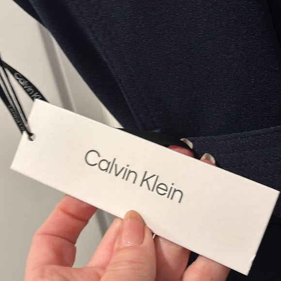 NWT Calvin Klein Navy Dress w/gold zippers (6) - Picture 6 of 7